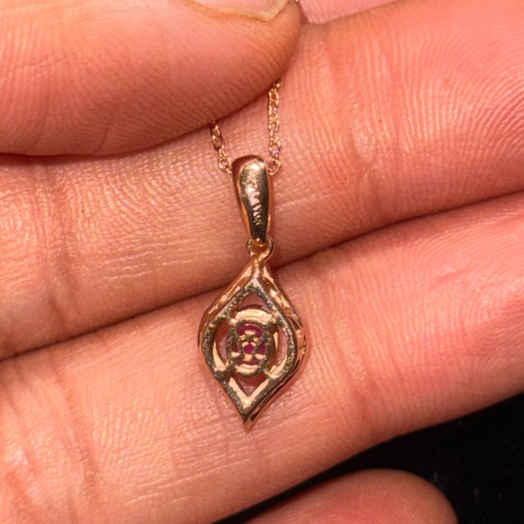 Le Vian .56ctw Pink Sapphire and Diamond Pendant 18.25" Necklace 14k Rose Gold - Picture 5 of 11